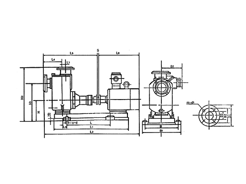 CYZ型自吸式離心油泵安裝尺寸及曲線